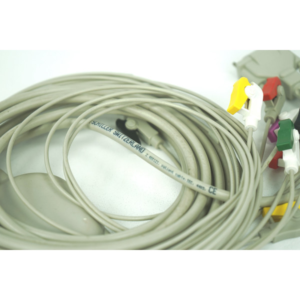 Schiller Switzerland 10 Wire Lead Patient Cable IEC 3.5m, Clip Type 2.400121