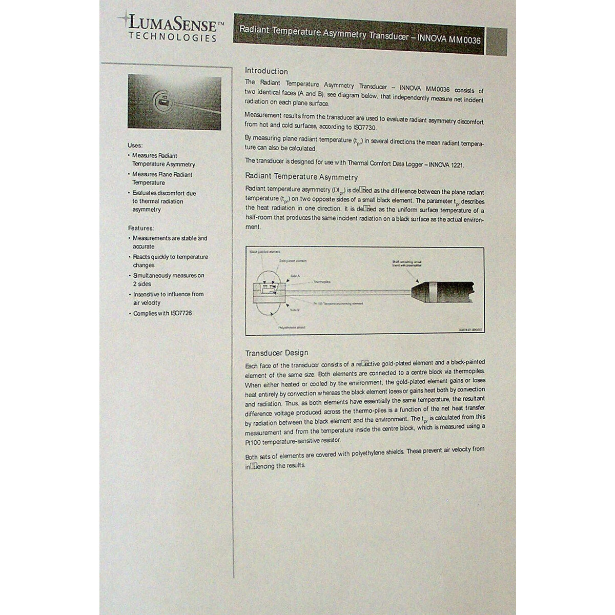 Capteur D'humidité Bruel & Kjaer / Lumasense Innova Mm0037 - Occasion Fonctionnel