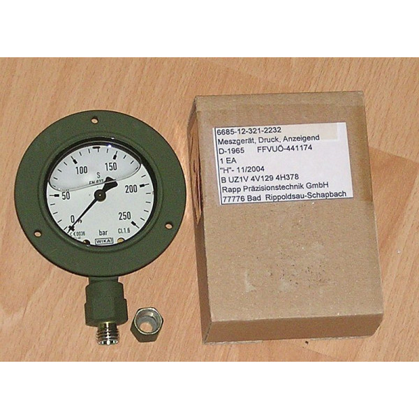 Batch (10) Dial Gauge Manometer WIKA 0-250bar 63 mm CL.1.6 Silicon-Oil filled