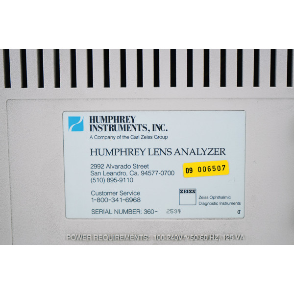 Zeiss Humphrey Optical Lens Analyzer LA 360 SPEXAN Lensometer Spectrometer