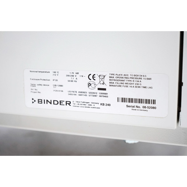 Binder KB 240 Kühlbrutschrank Inkubator Cooling Incubator APT-5..+100°C 247L
