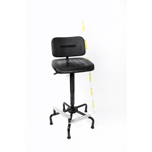 Laborstuhl Hocker fixed fest Schwarz Black