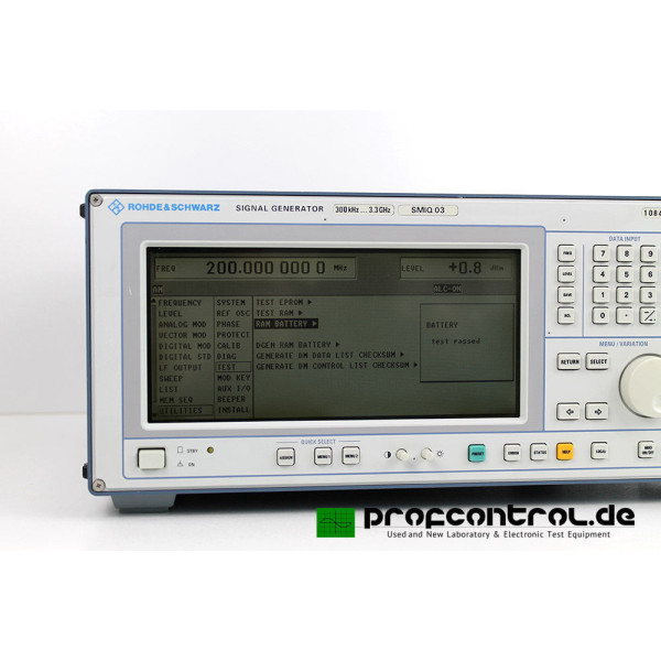 Rohde & Schwarz Vector Signal Generator SMIQ03 300kHz-3.3GHz Opt. B1,B10,B11,B12