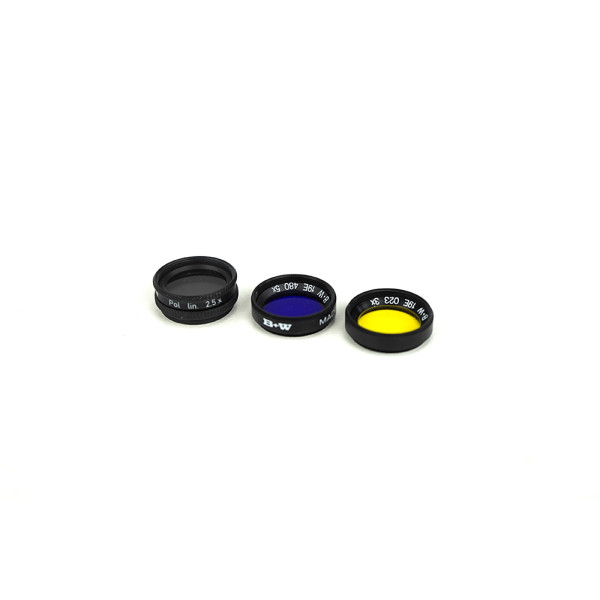 Farblinsenset Schott B+W 19E023 3x / Schott 19E480 5x/ heliopan E19 Pol 2.5x