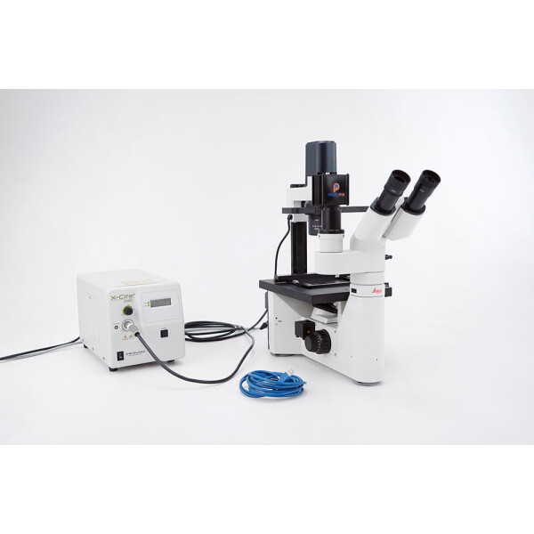 Leica DMIL LED Fluorescence Microscope 20x 63x 100x Y3 L5 DAPI X-Cite XTC200 200W + Camera