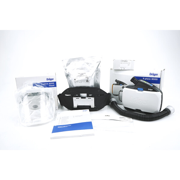 Dräger X-plore 8000 Sytem Haube+Gebläsefiltergerät + Tragegurt + Filter (NEU)