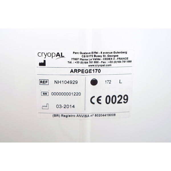 CRYOPAL Air Liquide ARPEGE 170 Nitrogen Storage TP100 Flüssigstickstoff-Behälter